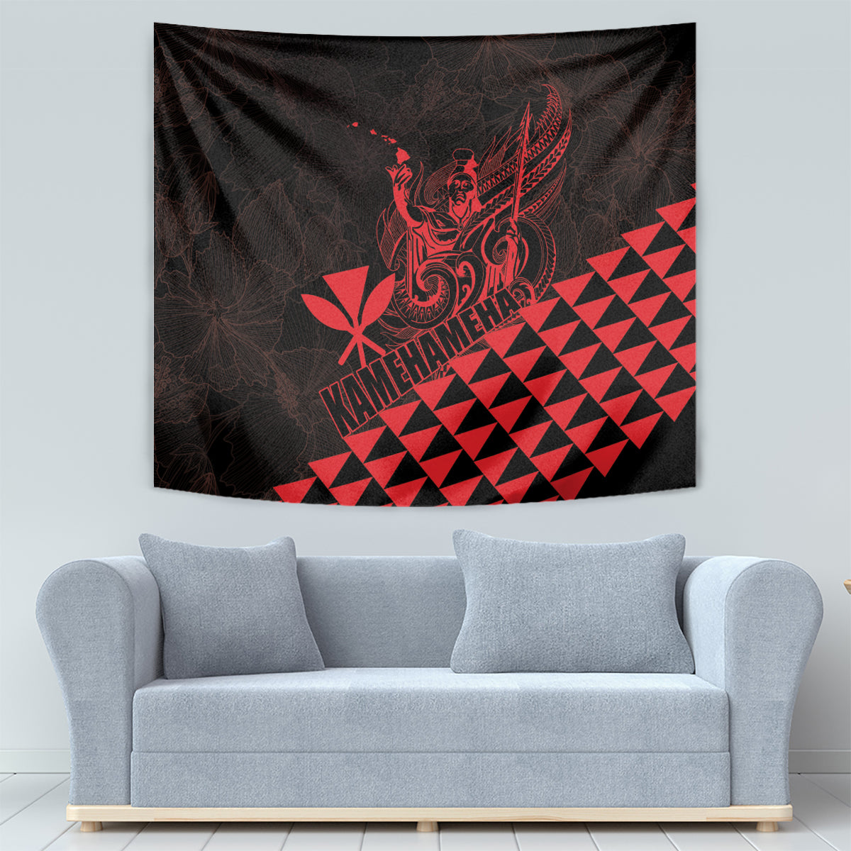 King Kamehameha Day Tapestry Kakau Polynesian Pattern LT01 - Polynesian Pride