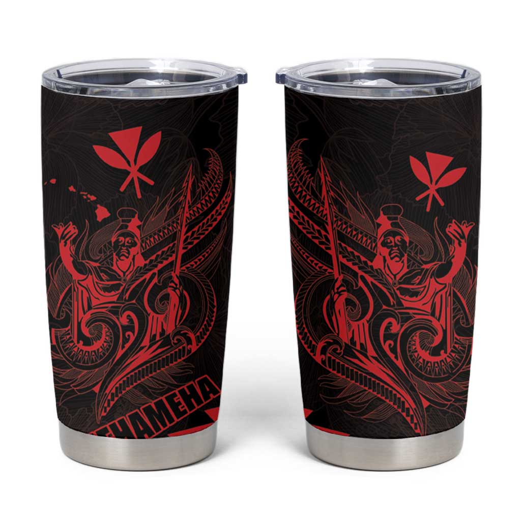 King Kamehameha Day Tumbler Cup Kakau Polynesian Pattern LT01 Red - Polynesian Pride