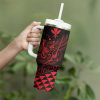 King Kamehameha Day Tumbler With Handle Kakau Polynesian Pattern LT01 - Polynesian Pride