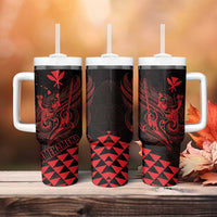 King Kamehameha Day Tumbler With Handle Kakau Polynesian Pattern LT01 - Polynesian Pride