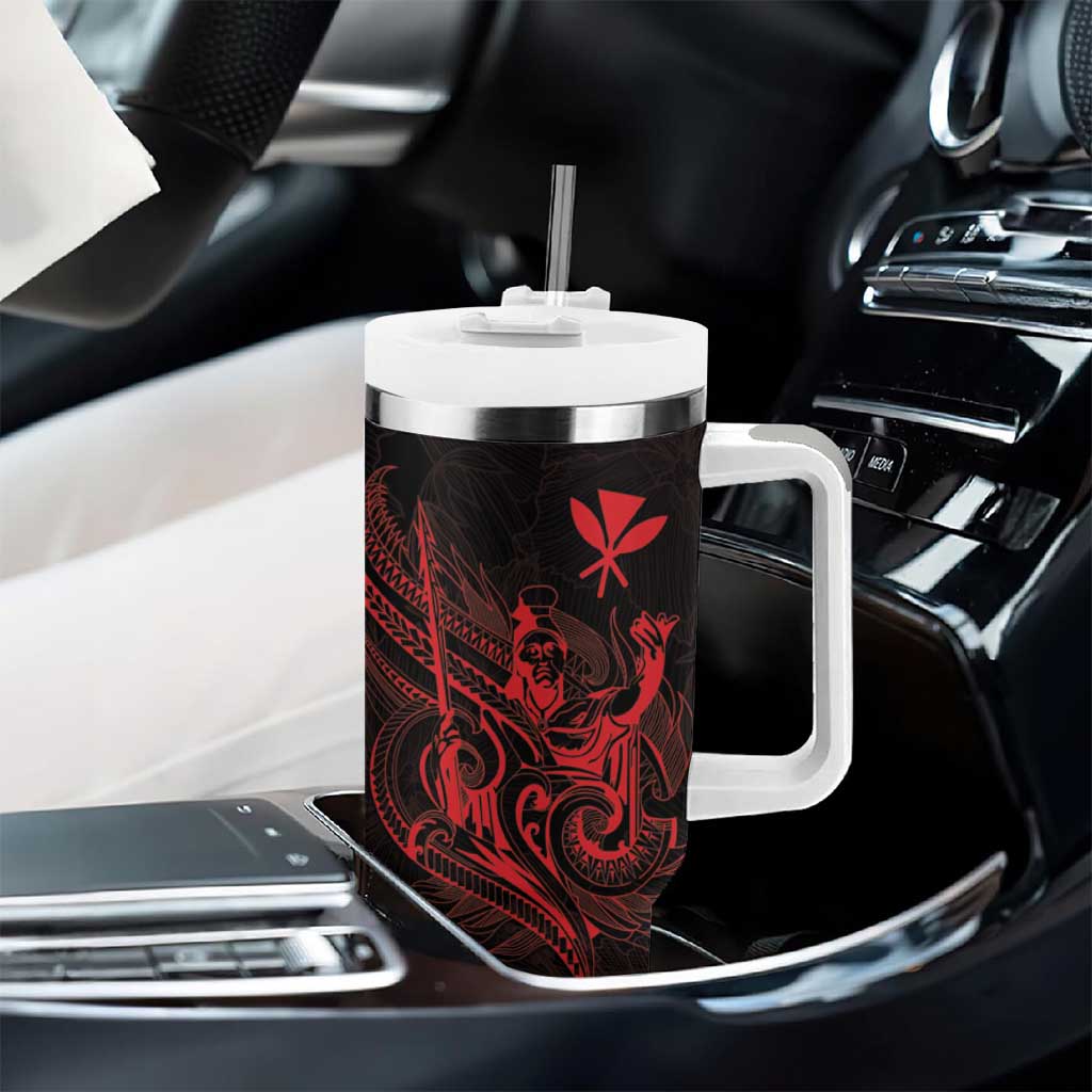 King Kamehameha Day Tumbler With Handle Kakau Polynesian Pattern LT01 - Polynesian Pride