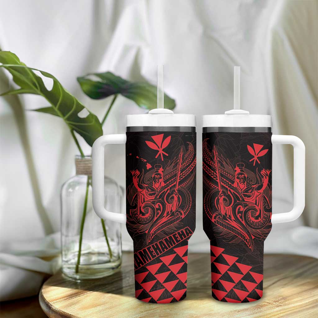 King Kamehameha Day Tumbler With Handle Kakau Polynesian Pattern LT01 - Polynesian Pride