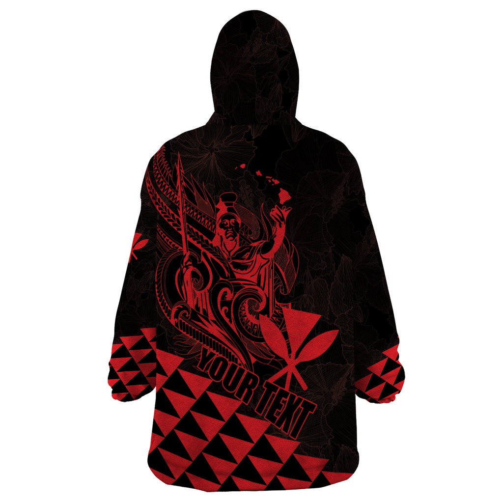 Personalized King Kamehameha Day Wearable Blanket Hoodie Kakau Polynesian Pattern LT01 - Polynesian Pride