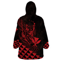 Personalized King Kamehameha Day Wearable Blanket Hoodie Kakau Polynesian Pattern LT01 - Polynesian Pride