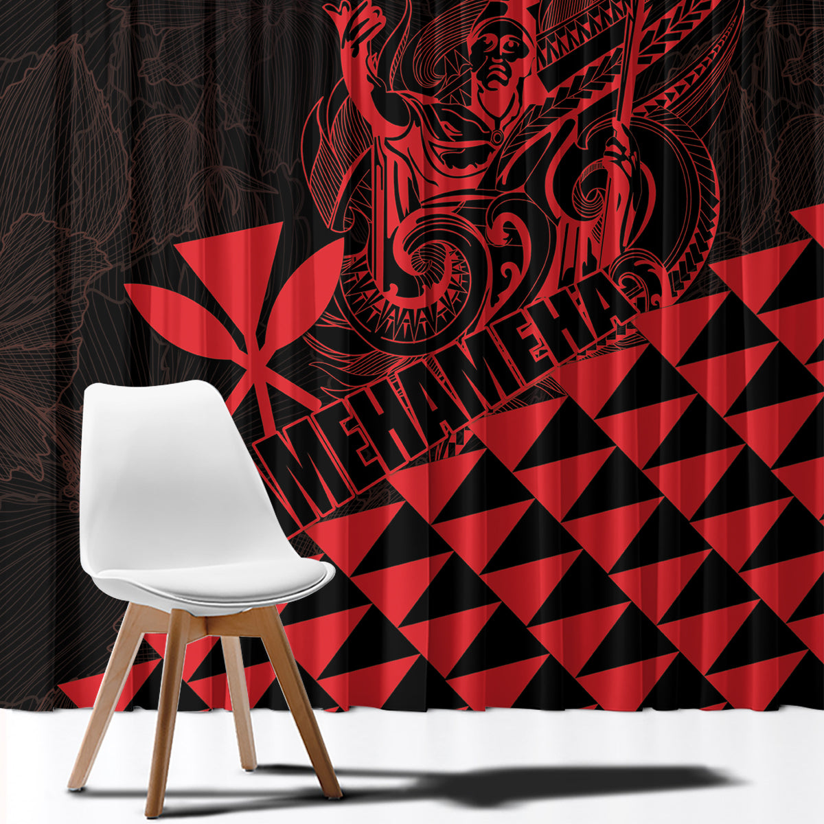 King Kamehameha Day Window Curtain Kakau Polynesian Pattern LT01 - Polynesian Pride