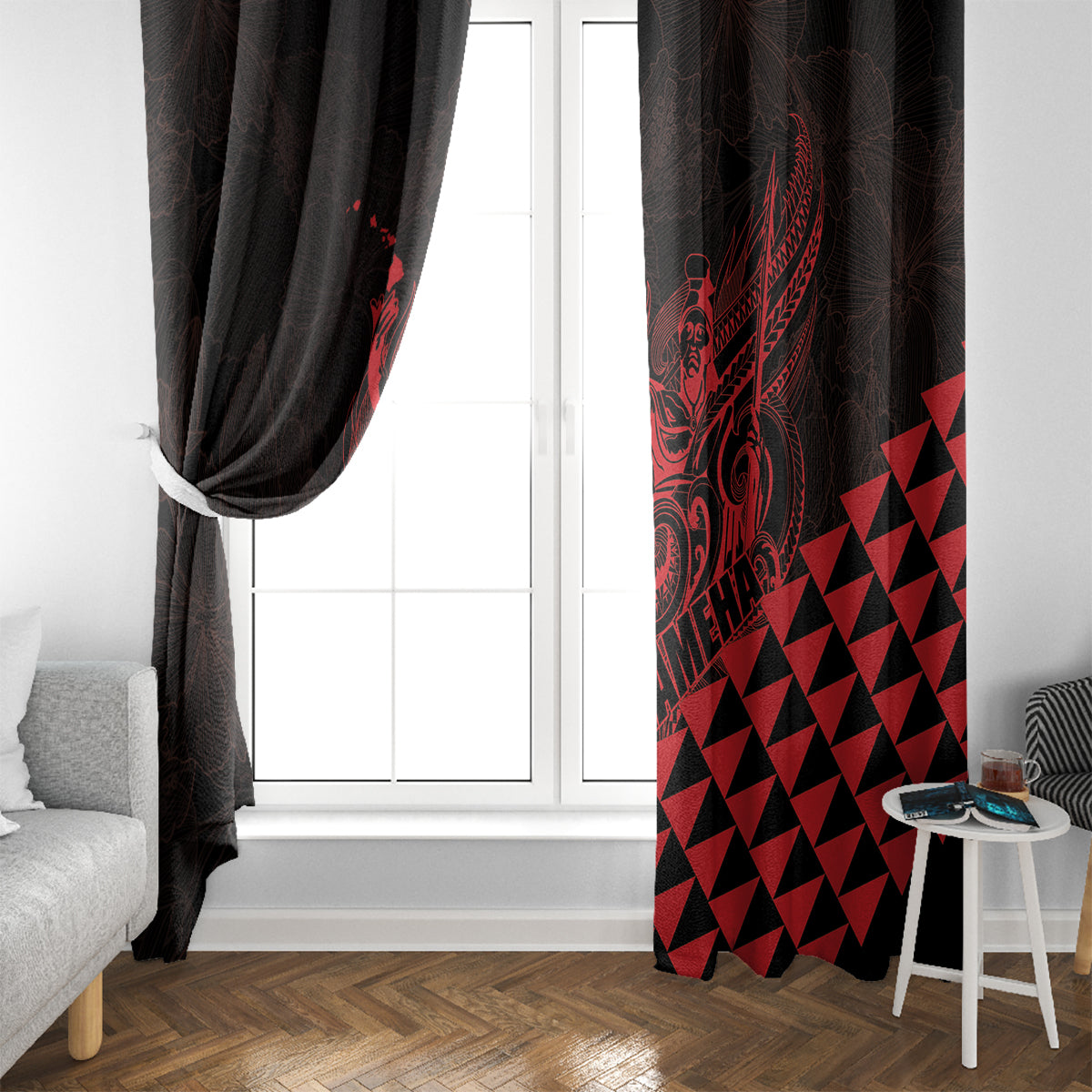 King Kamehameha Day Window Curtain Kakau Polynesian Pattern LT01 - Polynesian Pride