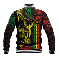 King Kamehameha Day Baseball Jacket Hawaii Kakau Reggae