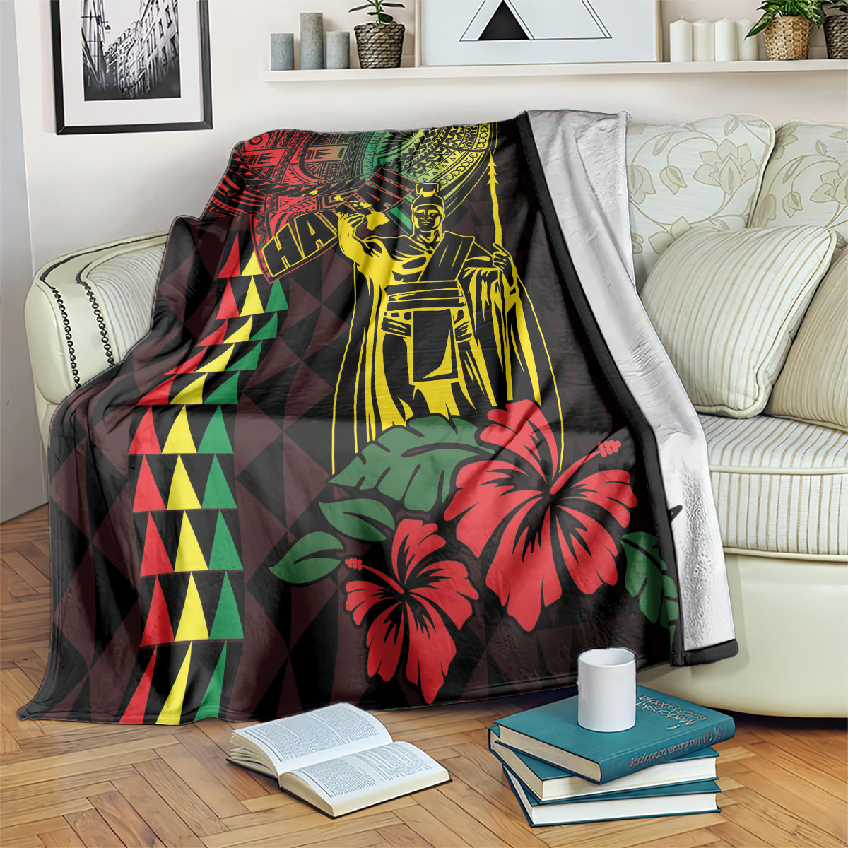 King Kamehameha Day Blanket Hawaii Kakau Reggae