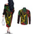 King Kamehameha Day Couples Matching Off The Shoulder Long Sleeve Dress and Long Sleeve Button Shirt Hawaii Kakau Reggae