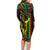 King Kamehameha Day Family Matching Long Sleeve Bodycon Dress and Hawaiian Shirt Hawaii Kakau Reggae