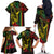 King Kamehameha Day Family Matching Off The Shoulder Long Sleeve Dress and Hawaiian Shirt Hawaii Kakau Reggae