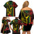 King Kamehameha Day Family Matching Off Shoulder Short Dress and Hawaiian Shirt Hawaii Kakau Reggae