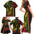 King Kamehameha Day Family Matching Short Sleeve Bodycon Dress and Hawaiian Shirt Hawaii Kakau Reggae