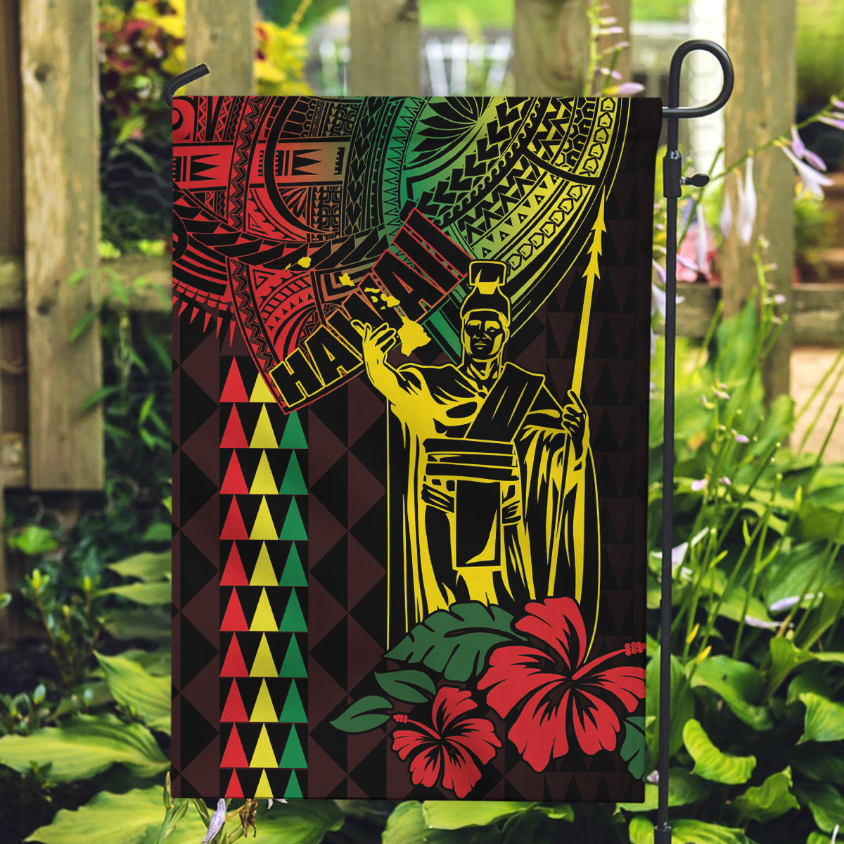 King Kamehameha Day Garden Flag Hawaii Kakau Reggae