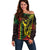 King Kamehameha Day Off Shoulder Sweater Hawaii Kakau Reggae