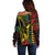 King Kamehameha Day Off Shoulder Sweater Hawaii Kakau Reggae