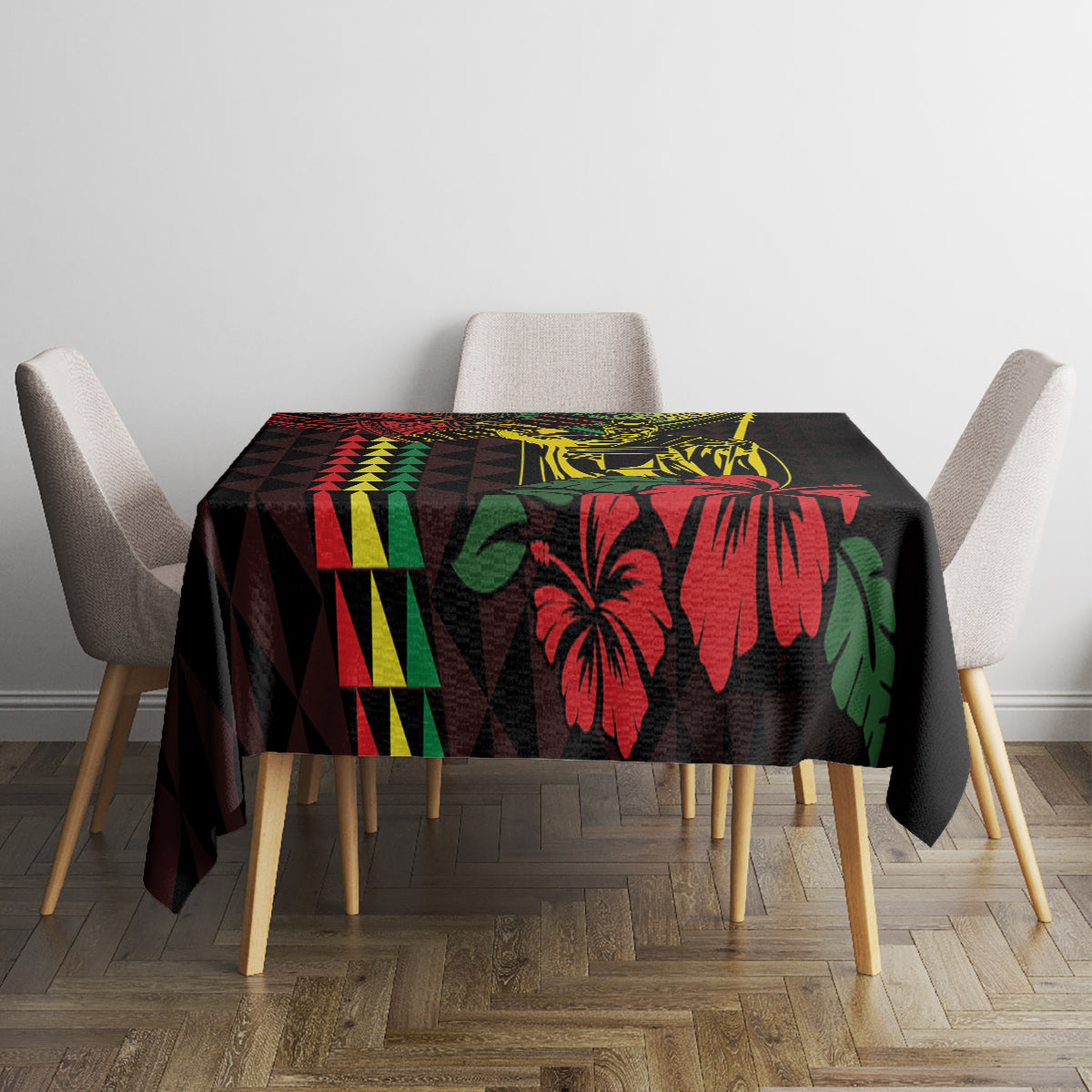 King Kamehameha Day Tablecloth Hawaii Kakau Reggae