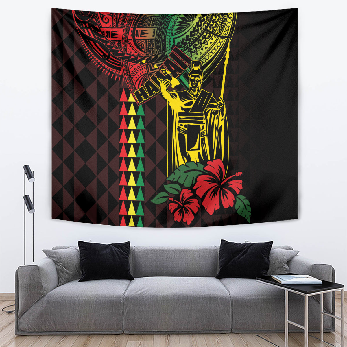 King Kamehameha Day Tapestry Hawaii Kakau Reggae