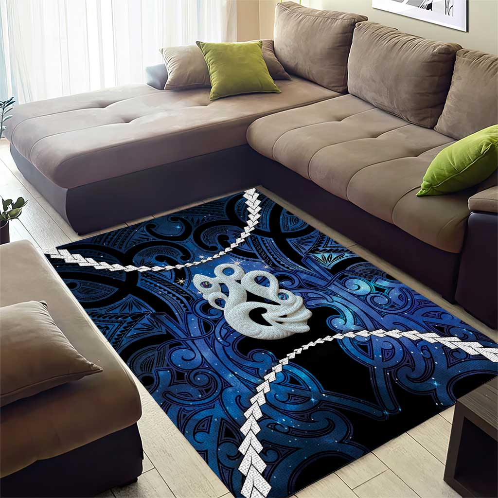 Maori Matariki Manaia Area Rug Maori Kowhaiwhai Pattern Galaxy LT01 - Polynesian Pride