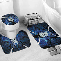Maori Matariki Manaia Bathroom Set Maori Kowhaiwhai Pattern Galaxy LT01 Mat Set Only (3 pcs) One Size Blue - Polynesian Pride