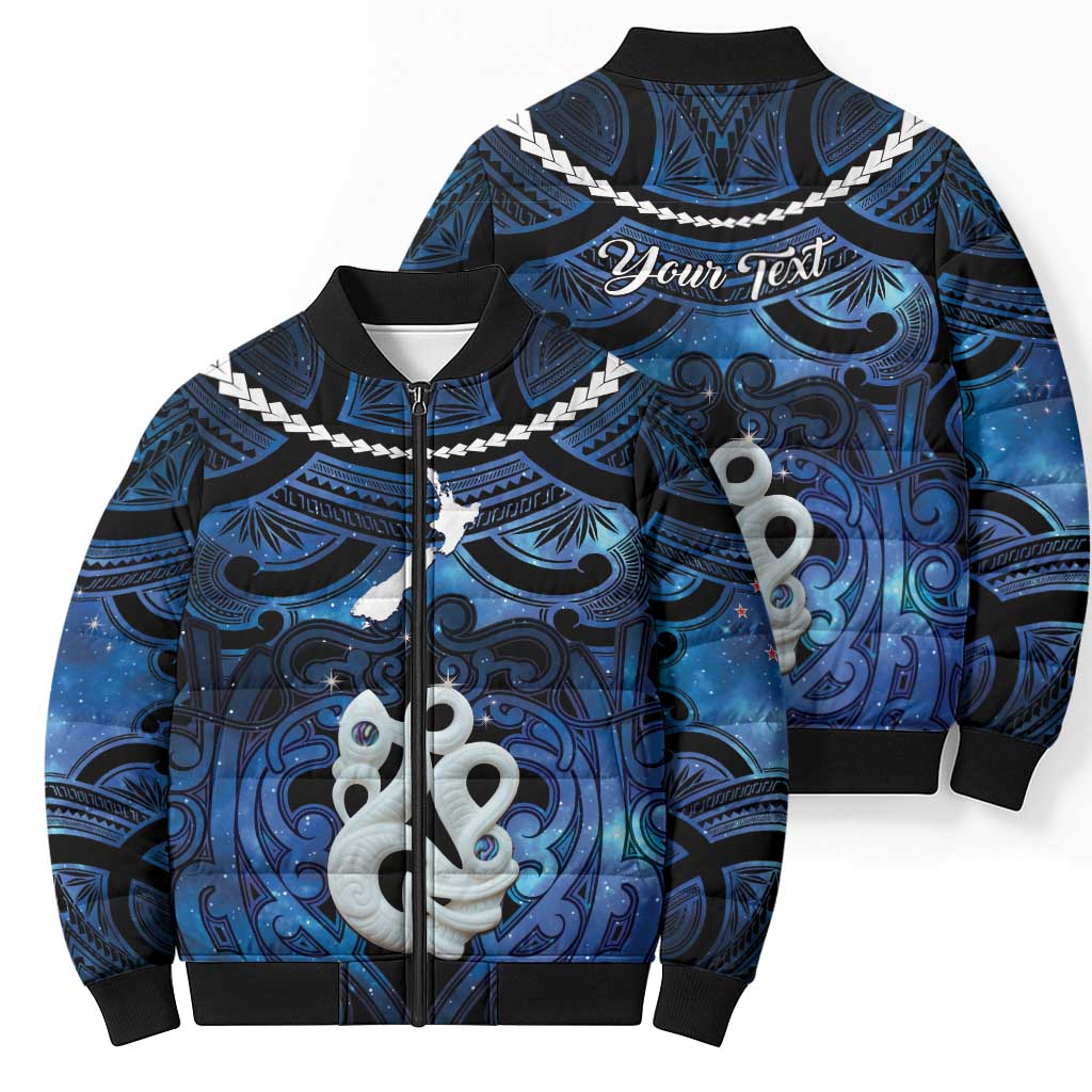 Personalized Maori Matariki Manaia Bomber Puffer Jacket Maori Kowhaiwhai Pattern Galaxy LT01 - Polynesian Pride