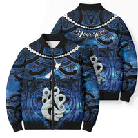 Personalized Maori Matariki Manaia Bomber Puffer Jacket Maori Kowhaiwhai Pattern Galaxy LT01 - Polynesian Pride