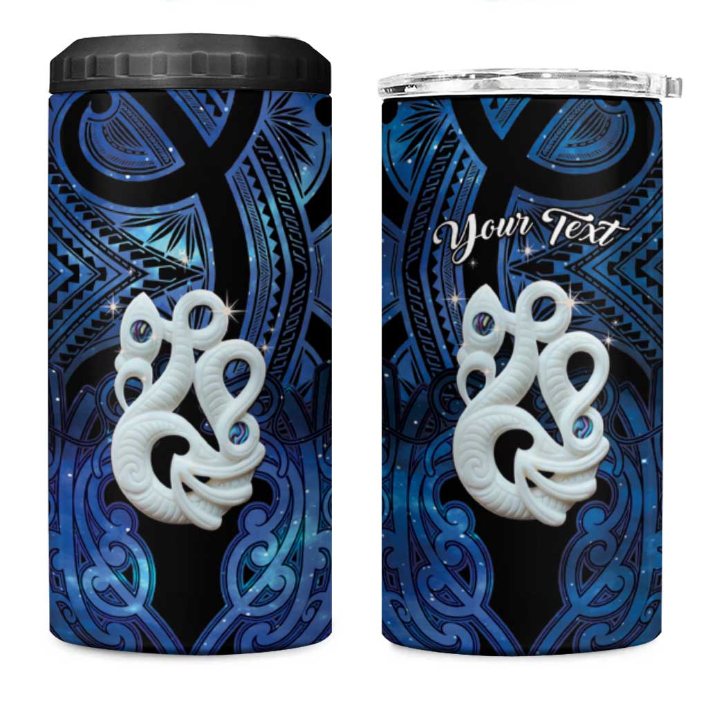 Personalized Maori Matariki Manaia 4 in 1 Can Cooler Tumbler Maori Kowhaiwhai Pattern Galaxy LT01 One Size: 16 oz Blue - Polynesian Pride
