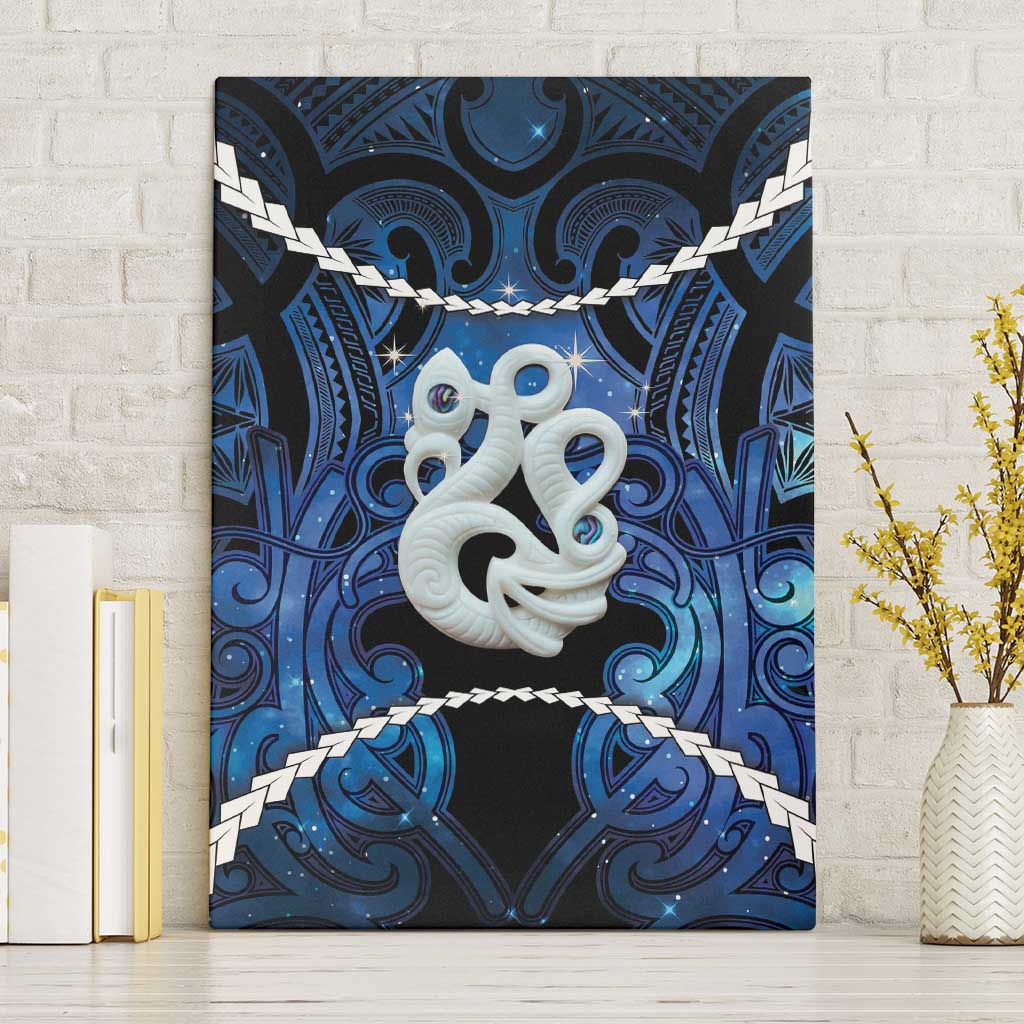 Maori Matariki Manaia Canvas Wall Art Maori Kowhaiwhai Pattern Galaxy LT01 Without Frame Blue - Polynesian Pride