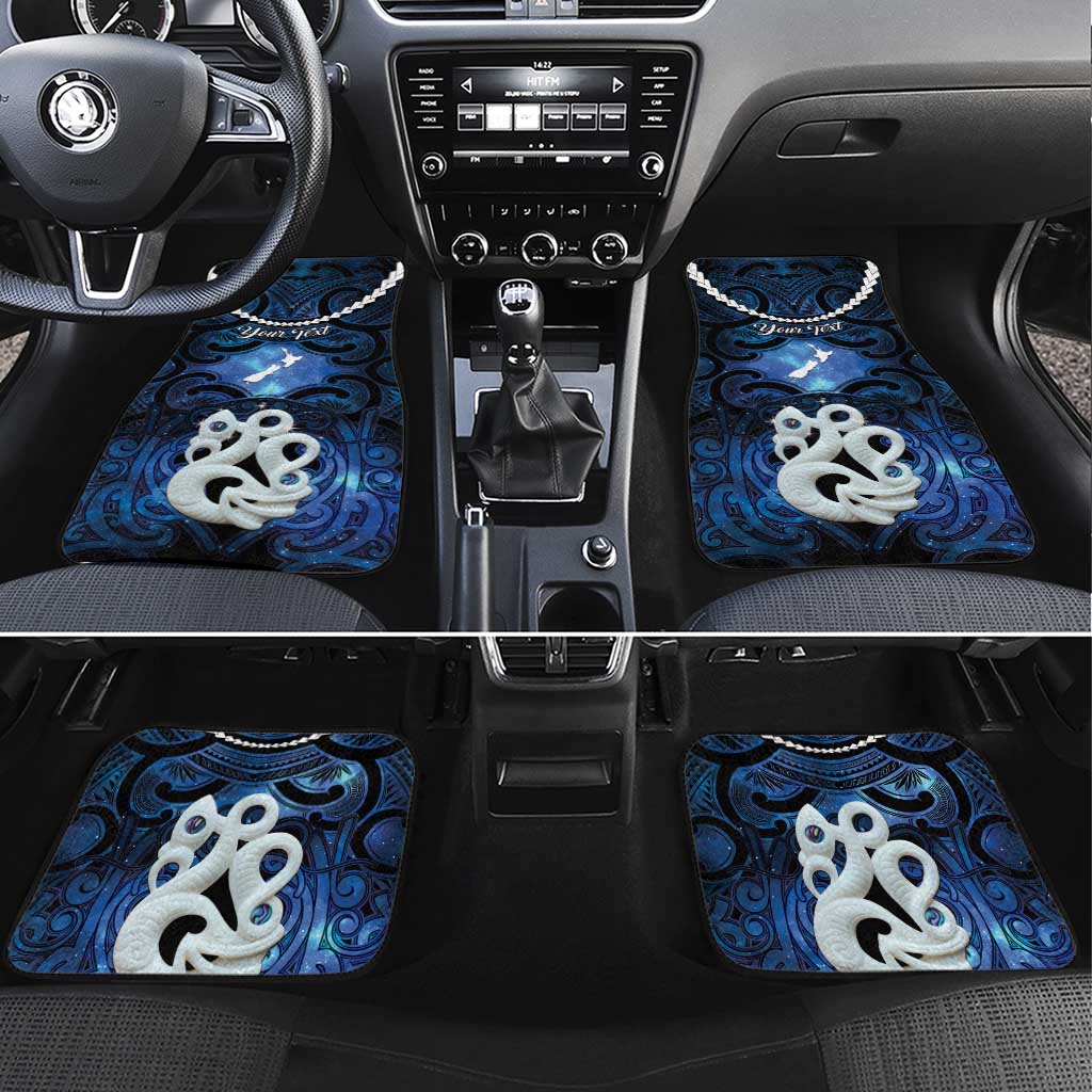 Personalized Maori Matariki Manaia Car Mats Maori Kowhaiwhai Pattern Galaxy LT01 Set 4pcs Blue - Polynesian Pride