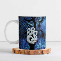 Personalized Maori Matariki Manaia Ceramic Mug Maori Kowhaiwhai Pattern Galaxy LT01 Blue - Polynesian Pride