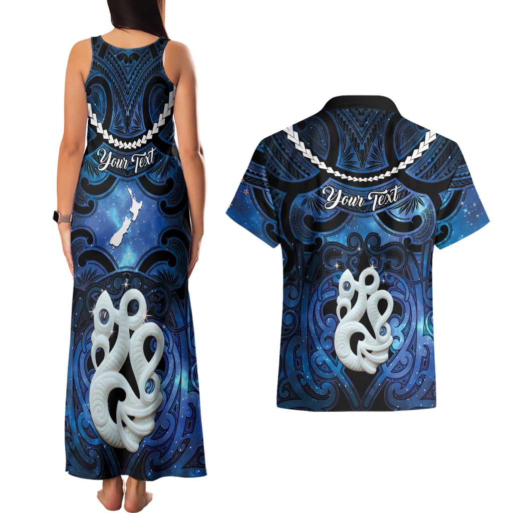 Personalized Maori Matariki Manaia Couples Matching Tank Maxi Dress and Hawaiian Shirt Maori Kowhaiwhai Pattern Galaxy LT01 - Polynesian Pride