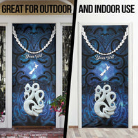 Personalized Maori Matariki Manaia Door Cover Maori Kowhaiwhai Pattern Galaxy LT01 - Polynesian Pride