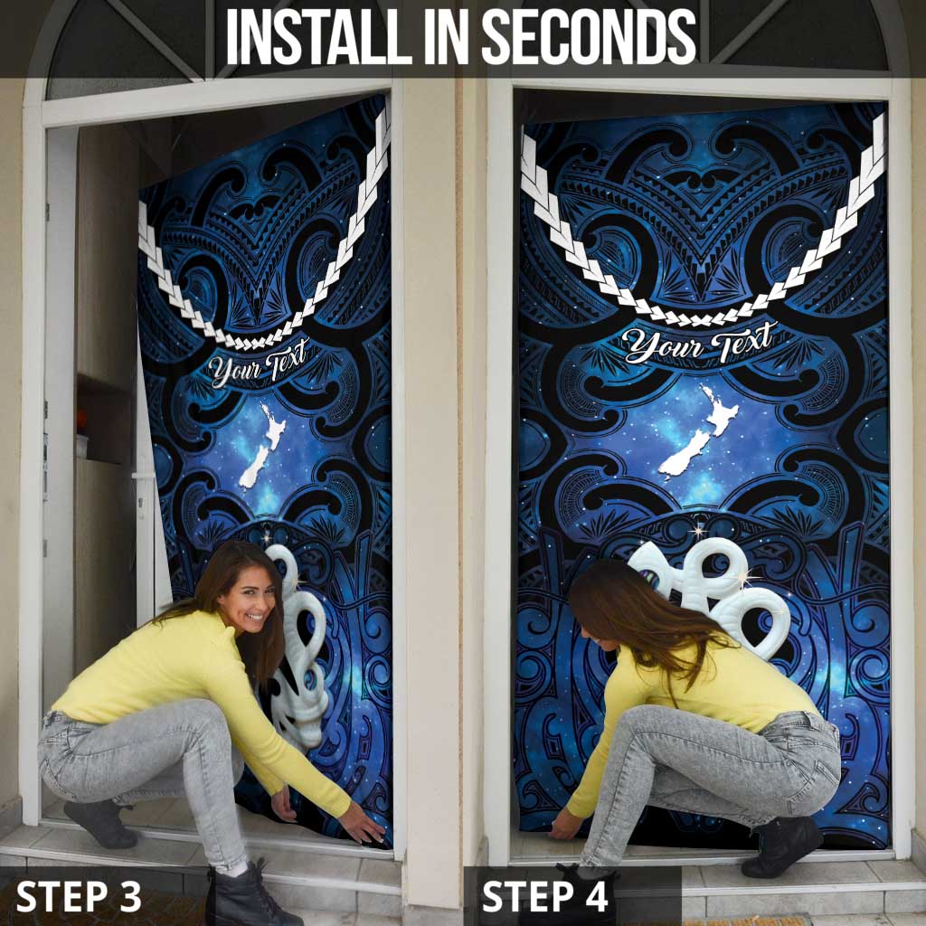 Personalized Maori Matariki Manaia Door Cover Maori Kowhaiwhai Pattern Galaxy LT01 - Polynesian Pride