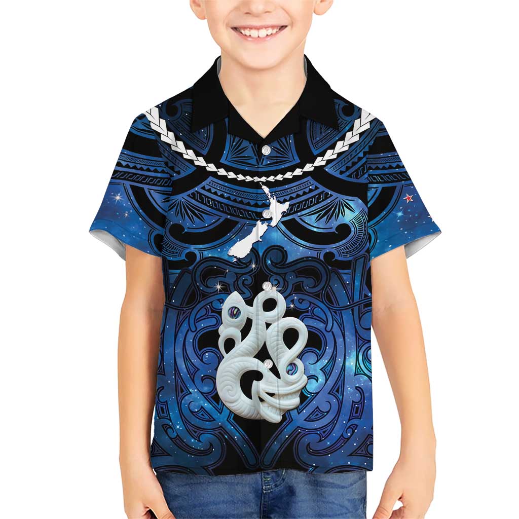 Personalized Maori Matariki Manaia Family Matching Mermaid Dress and Hawaiian Shirt Maori Kowhaiwhai Pattern Galaxy