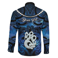 Personalized Maori Matariki Manaia Family Matching Short Sleeve Bodycon Dress and Hawaiian Shirt Maori Kowhaiwhai Pattern Galaxy