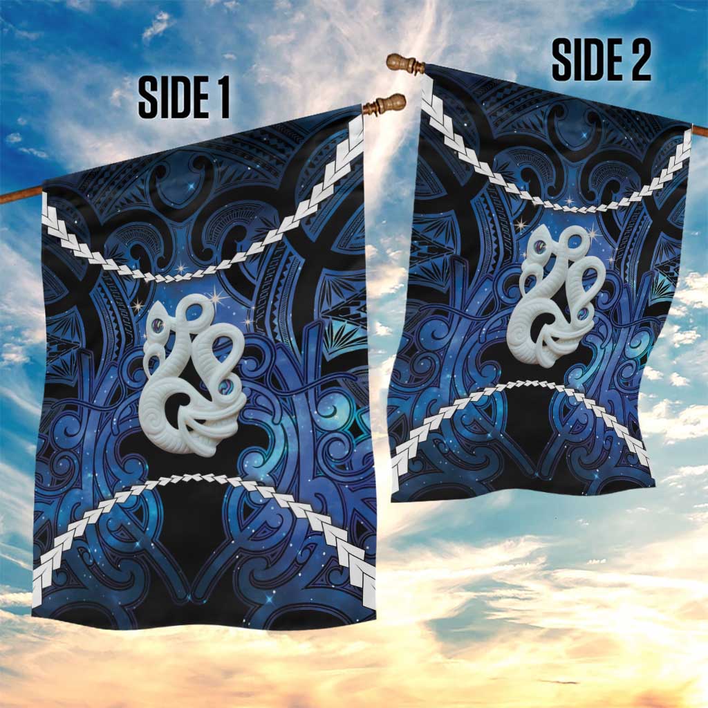 Maori Matariki Manaia Garden Flag Maori Kowhaiwhai Pattern Galaxy LT01 - Polynesian Pride