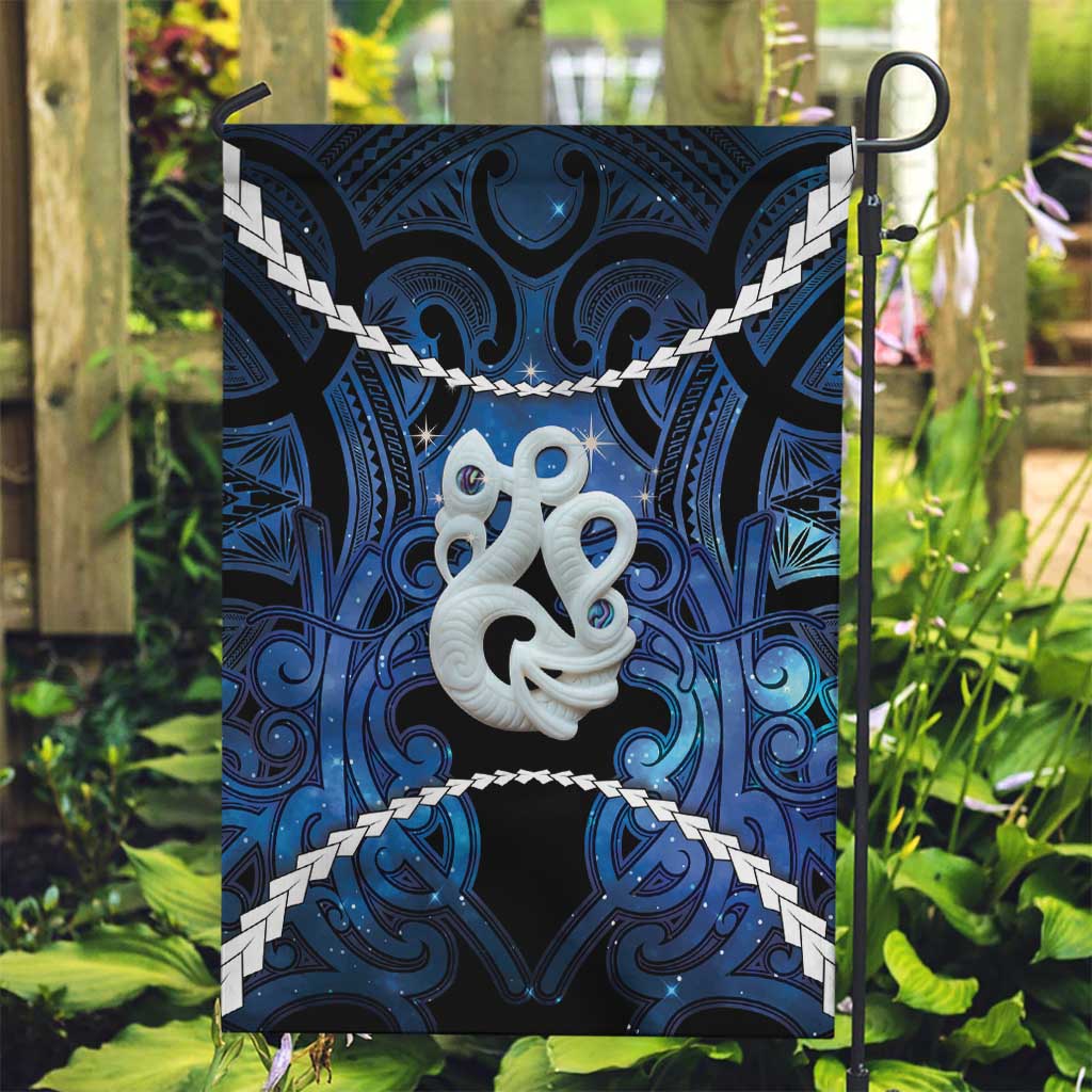 Maori Matariki Manaia Garden Flag Maori Kowhaiwhai Pattern Galaxy LT01 Garden Flag Blue - Polynesian Pride