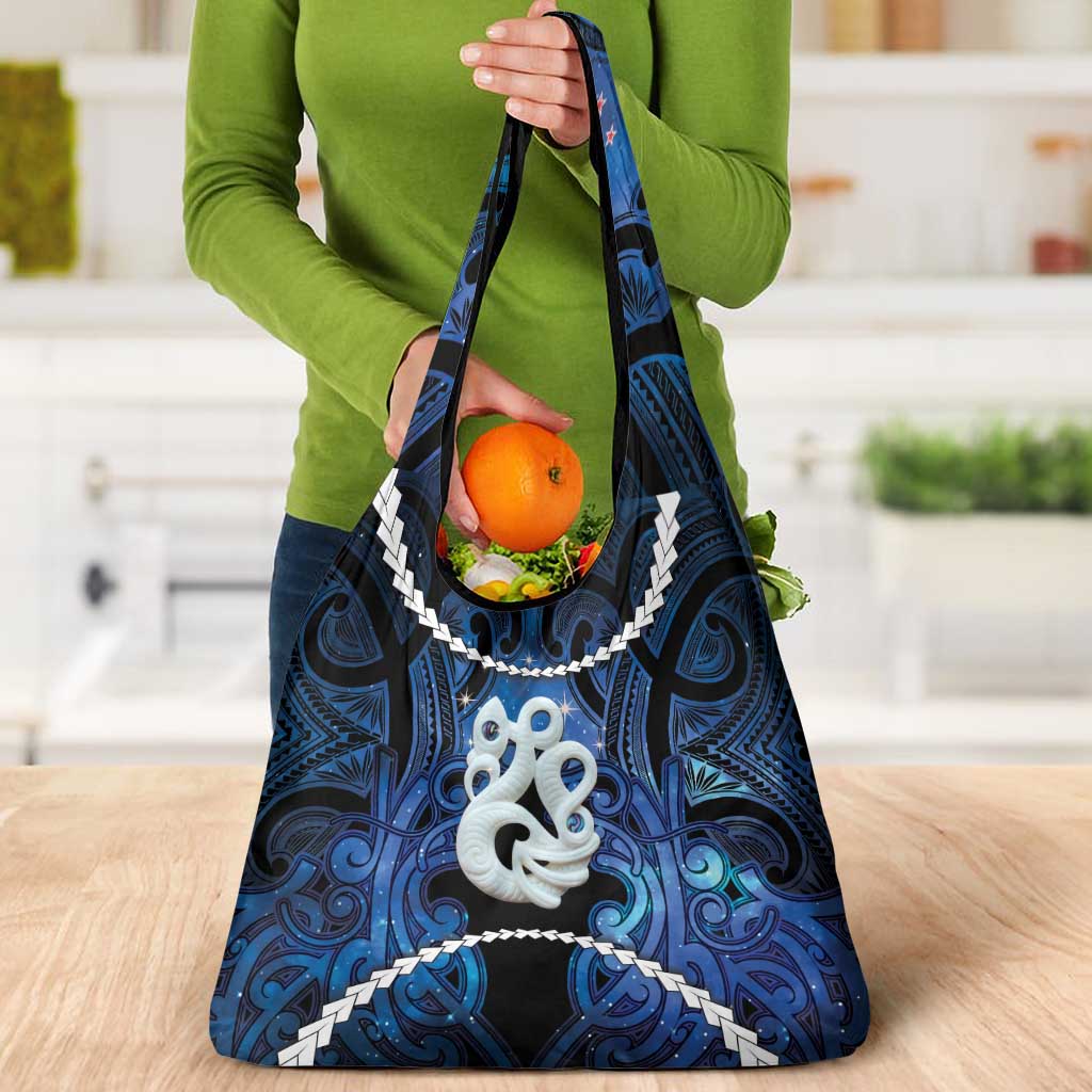 Maori Matariki Manaia Grocery Bag Maori Kowhaiwhai Pattern Galaxy LT01 - Polynesian Pride