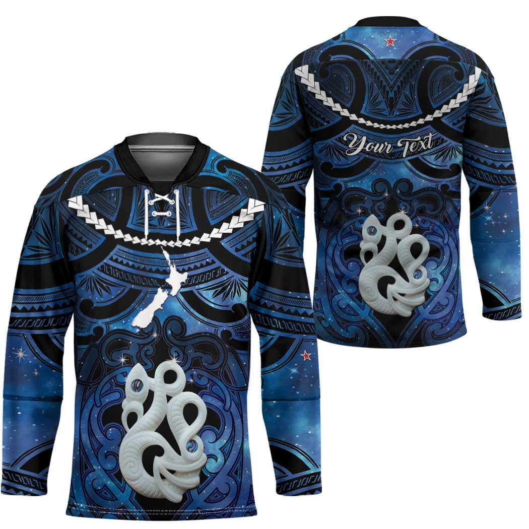 Personalized Maori Matariki Manaia Hockey Jersey Maori Kowhaiwhai Pattern Galaxy LT01 - Polynesian Pride