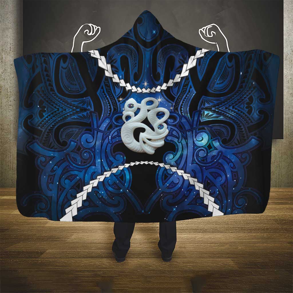 Maori Matariki Manaia Hooded Blanket Maori Kowhaiwhai Pattern Galaxy LT01 - Polynesian Pride