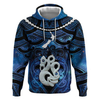 Personalized Maori Matariki Manaia Hoodie Maori Kowhaiwhai Pattern Galaxy LT01 Pullover Hoodie Blue - Polynesian Pride
