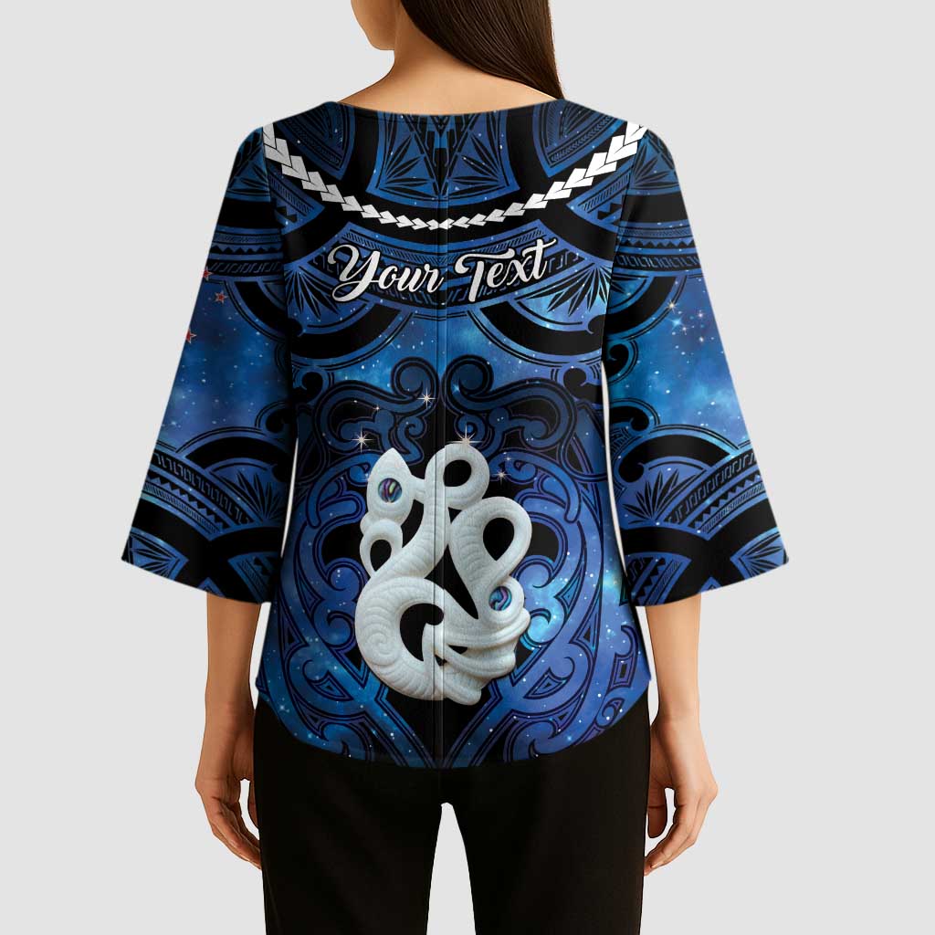 Personalized Maori Matariki Manaia Kimono Sleeve Blouse Maori Kowhaiwhai Pattern Galaxy LT01 - Polynesian Pride