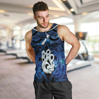 Personalized Maori Matariki Manaia Men Tank Top Maori Kowhaiwhai Pattern Galaxy LT01 Blue - Polynesian Pride
