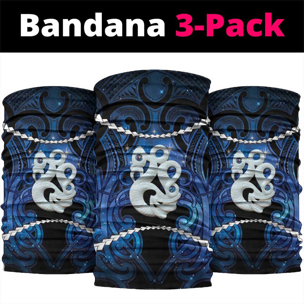 Maori Matariki Manaia Neck Gaiter Maori Kowhaiwhai Pattern Galaxy LT01 package One Size: 25*50cm Blue - Polynesian Pride
