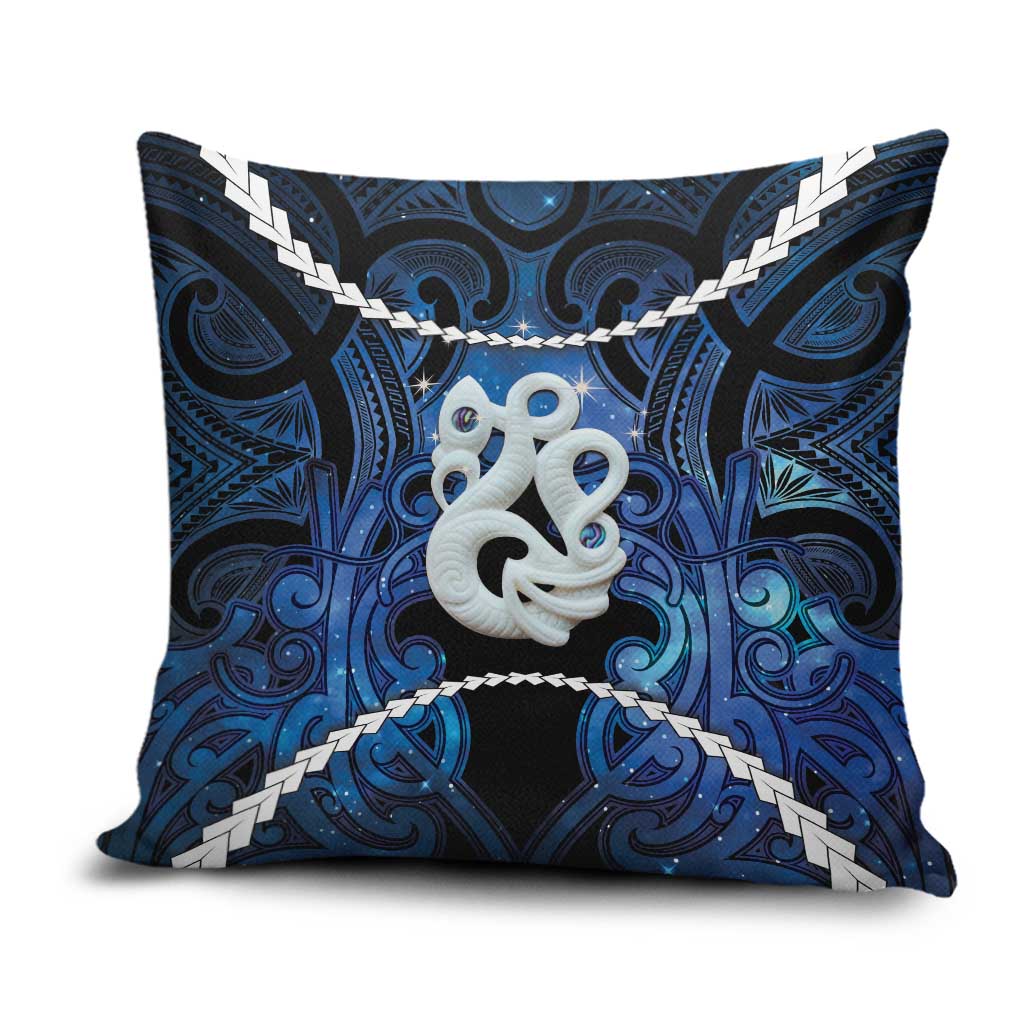 Maori Matariki Manaia Pillow Cover Maori Kowhaiwhai Pattern Galaxy LT01 Blue - Polynesian Pride