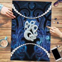 Maori Matariki Manaia Puzzle Maori Kowhaiwhai Pattern Galaxy LT01 Blue - Polynesian Pride