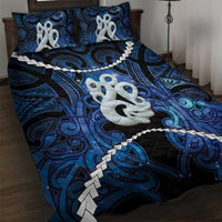 Maori Matariki Manaia Quilt Bed Set Maori Kowhaiwhai Pattern Galaxy LT01 Blue - Polynesian Pride
