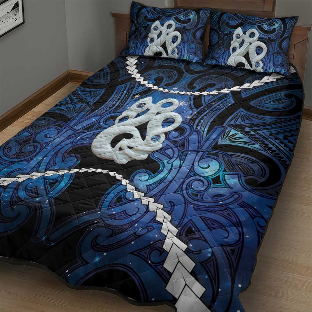 Maori Matariki Manaia Quilt Bed Set Maori Kowhaiwhai Pattern Galaxy LT01 - Polynesian Pride