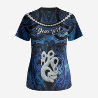 Personalized Maori Matariki Manaia Scrub Top Maori Kowhaiwhai Pattern Galaxy LT01 - Polynesian Pride