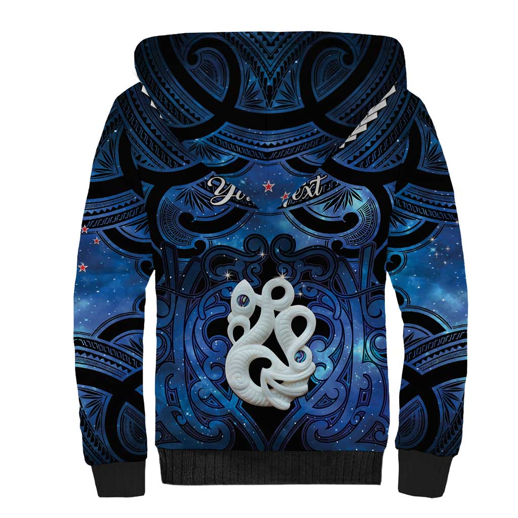 Personalized Maori Matariki Manaia Sherpa Hoodie Maori Kowhaiwhai Pattern Galaxy LT01 - Polynesian Pride
